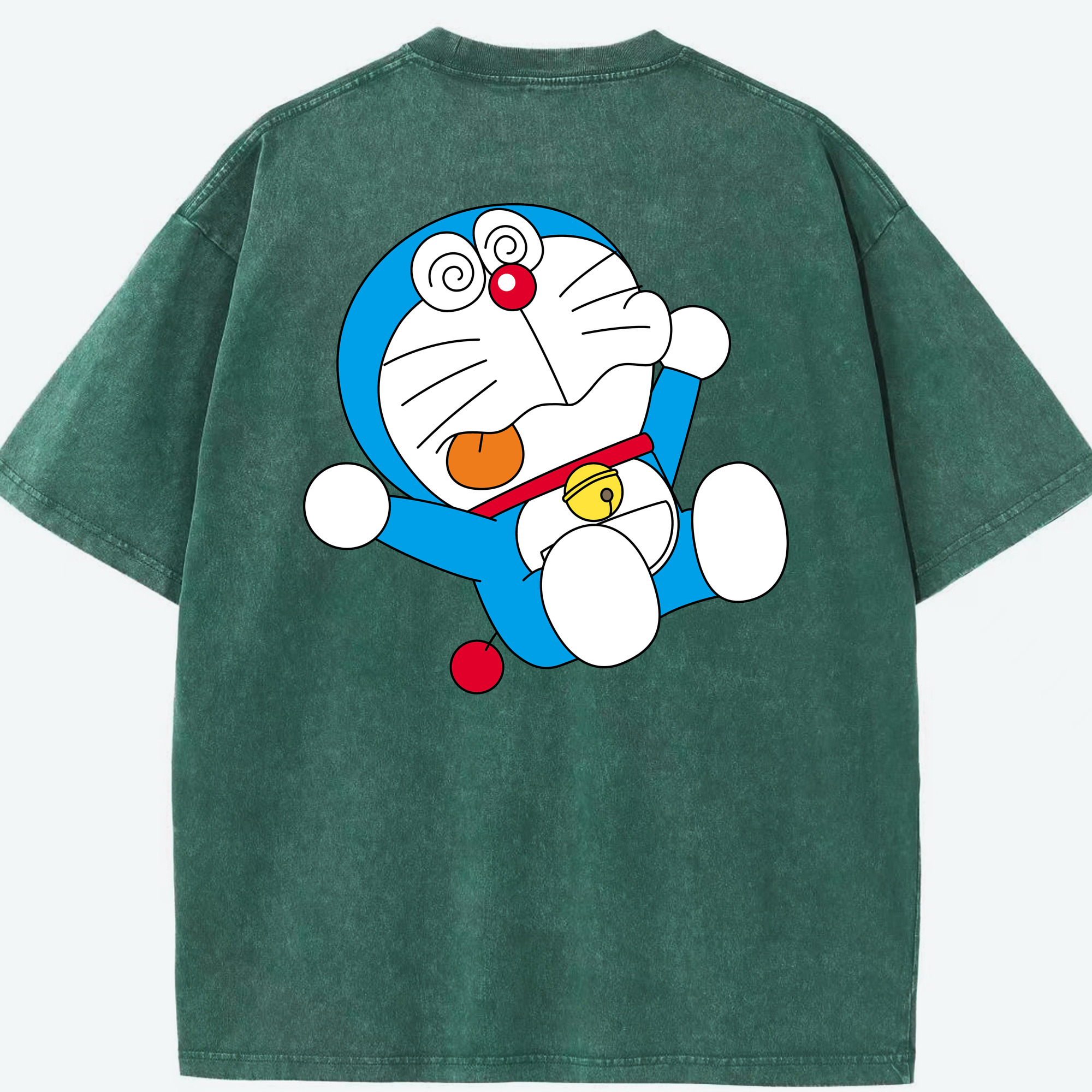（画像用） ドラえもん Doraemon 綿100% ヴィンテージ風 半袖Tシャツ（背面プリント）